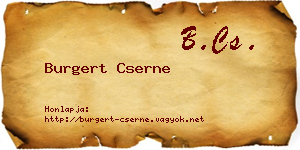 Burgert Cserne névjegykártya